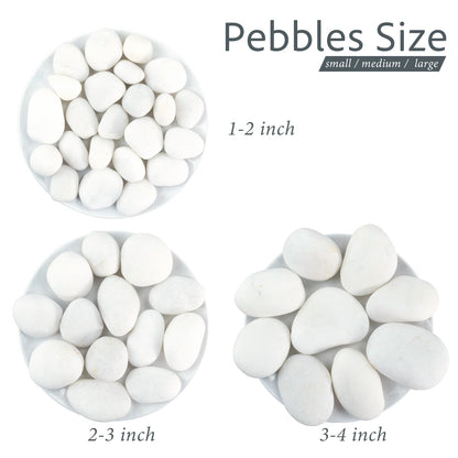 GreenVibe Large River Rocks for Landscaping, 40lbs Aquarium Rocks, 3-4 Inch White Pebbles for Indoor Plants, Natural Stones for Garden Paving Plant Rocks Crafting Walkways