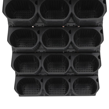 REBaiYU Wall Mounted Planter with 36 Pots,Built-in Water Reservoir & Aeration Holes, 180LBS Load Capacity, Snap-On Design for Indoor/Outdoor Flowers, Vegetables, Grass (Black)