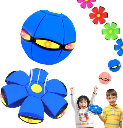Magic Ball Toy for Pets – Interactive LED Bouncing Ball with 6 Lights and pop-up Flying Saucer Action. Fun Indoor/Outdoor Play for Dogs, Cats, and Kids (Blue)