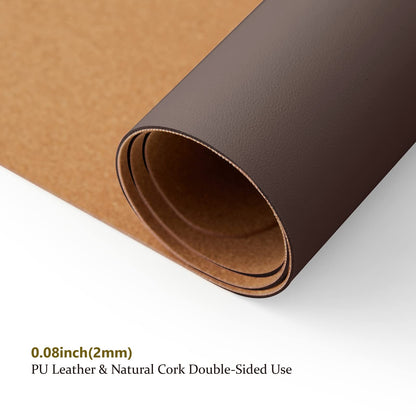 Cork Desk Mat - Dual-Sided Desk Pad for Office and Home - Desk Organization and Accessories - Ideal for Large Mouse Pad and Desk Mats on Top of Desks(Coffee,36"x 17")
