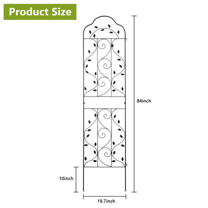 hogardeck 4 Packs 84 * 19 inch Metal Garden Trellis for Climbing Plants Outdoor,Heavy Duty,Black Coating Rustproof Trellis for Rose, Vegetable, Flowers, Expandable,Perfect for Training Climbing Plants