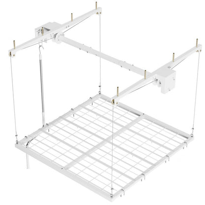 Patikuin Garage Ceiling Storage Rack,Storage Elevator for Garage,4x4 ft Overhead Lift Storage with 350 Lb Capacity,Smooth Crank System, Space-Saving Design for Garage Organization