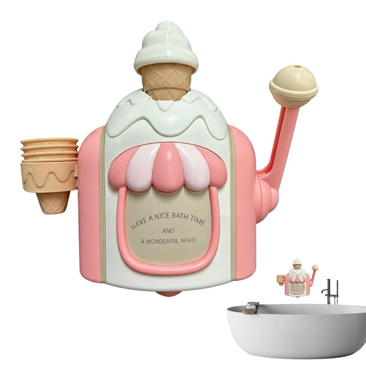 Ice Cream Foam Bath Bubble Maker, Educational Ice Cream Bath Toy, Fun Baths Bubble Maker with Suction Cup, for Boys Girls Pool Home Indoor Playtime