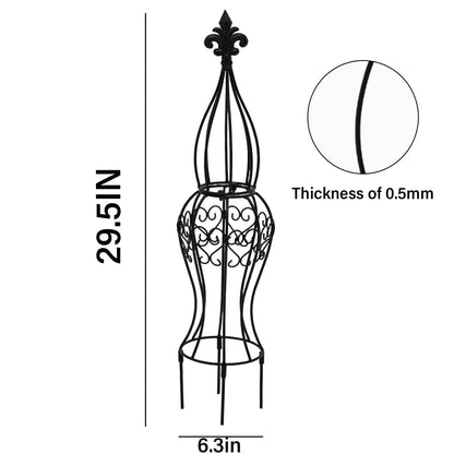GOOOXIM Obelisk Metal Garden Trellis for Climbing Plants - 29.5 in by 6.3 in Durable Iron Structure, Easy Assembly, Perfect for Potted Vines & Roses - Modern Vertical Gardening Support