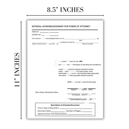 Notary Certificate Bundle 19 Different 8.5x11” Starter Legal Documents for Professionals to Notarize Notarial Legal Bill of Sale Jurat Affidavit POA