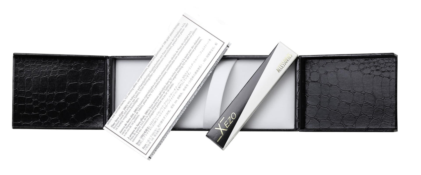 Xezo Incognito Brass Ballpoint Pen in Purple Metallic Color, Diamond-Cut Engraved, Serial, Platinum Plated Parts (Incognito Purple B-2)