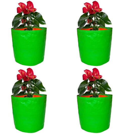 Plant Grow Bags ( 15x15 inch,) Reusable Fabric Grow Bags for Plants – Breathable & Durable Garden Pots for Vegetables, Herbs, and Flowers – Perfect for Indoor/Outdoor Use ( Pack of 4, Green Color )