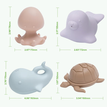 haakaa Ocean Squirter Baby Bath Toy- Mold Free Food Grade Silicone Bathtub Squirt Toys for Toddler 1-3, BPA-Free Squeeze Floating Bath Tub Toys for Babies & Infant 6-12 Months