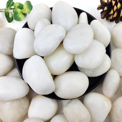 YISZM 10lbs White River Rocks, 2-3 Inch Natural Pebbles for Indoor Plants, High Polished Decorative Stones Vase Filler Fish Tank Aquariums Landscaping Garden Outdoor and Indoor DIY