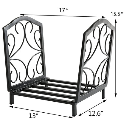 PHI VILLA 17 Inch Small Firewood Racks Indoor/Outdoor Firewood Bin Wood Burning Stove Accessories Wood Storage Log Rack Holder
