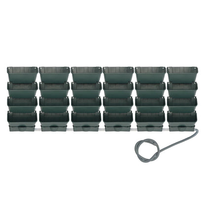 NEATOOM 24 Pocket Vertical Garden Planter Wall Mounted, 13 inch Self Watering Hanging Vertical Flowerpot, Plastic Indoor Outdoor Hanging Pocket Planters for Vegetables, Fruits, and Herbs (Army Green)