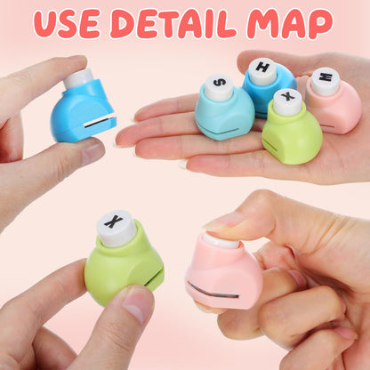 LALAFINA Alphabet Paper Punchers 26pcs School Scrapbooking Paper Punchers Crafting Supplies for Greeting Cards, Scrapbooking, Arts & Crafts, School Projects