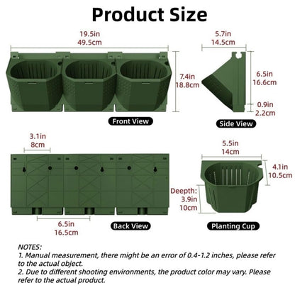 Pbicfgau Vertical Wall Planter with 36 Pots, 12PCS Wall-Mounted Flower Pot Holder, Indoor and Outdoor Garden Plastic Planters for Flowers, Vegetables, Grass