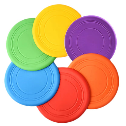 SUHEEUS Kids Flying Disc Toy Outdoor Playing Lawn Game Disk Flyer for Kindergarten Teaching Soft Silicone Colorful 6 Pack Bulk Set