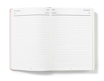 Wykeham's Executive 2026 Daily Journal Planner – US Public Holidays & Format – Customization Available (Rose, 8.5"×5.5")