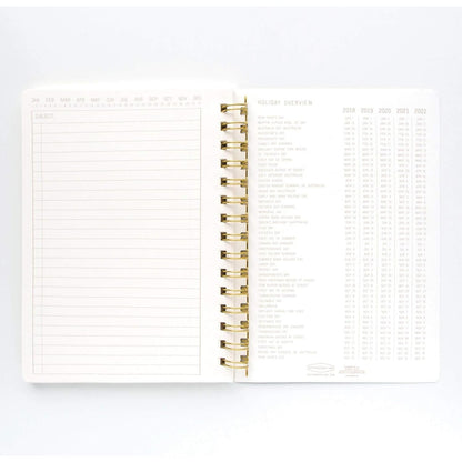 DesignWorks Ink Textured Paper Twin Wire Notebook, Daily Planner & Soft Cover Writing Journal, 160 Lined Perforated Pages, Small Spiral Notebook for Work & Journaling, 6 x 8.25 in, Juniper Green