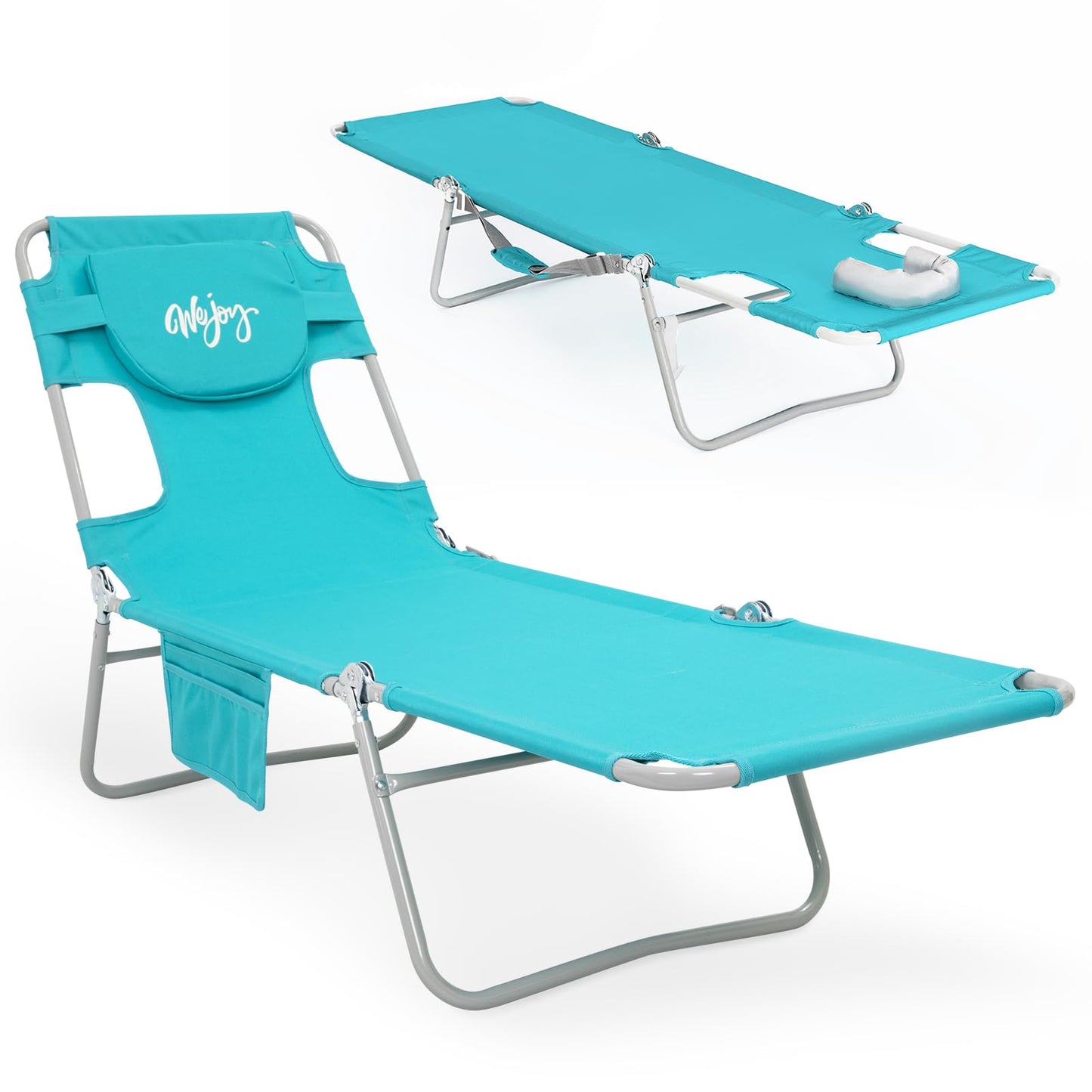 WEJOY Folding Tanning Chair with Face Hole, 5 Positions