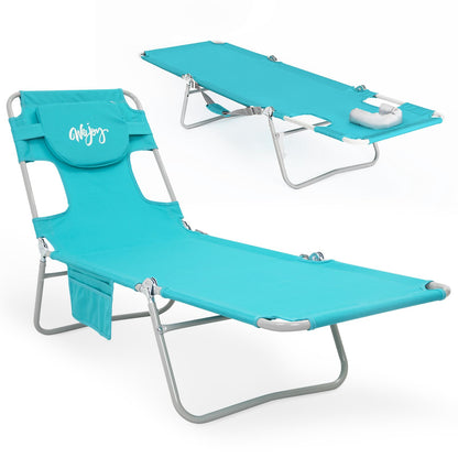 WEJOY Folding Tanning Chair with Face Hole, 5 Positions
