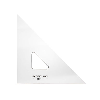 Pacific Arc Drafting Triangle, 18-inch, 45/90 Degrees, Clear Acrylic