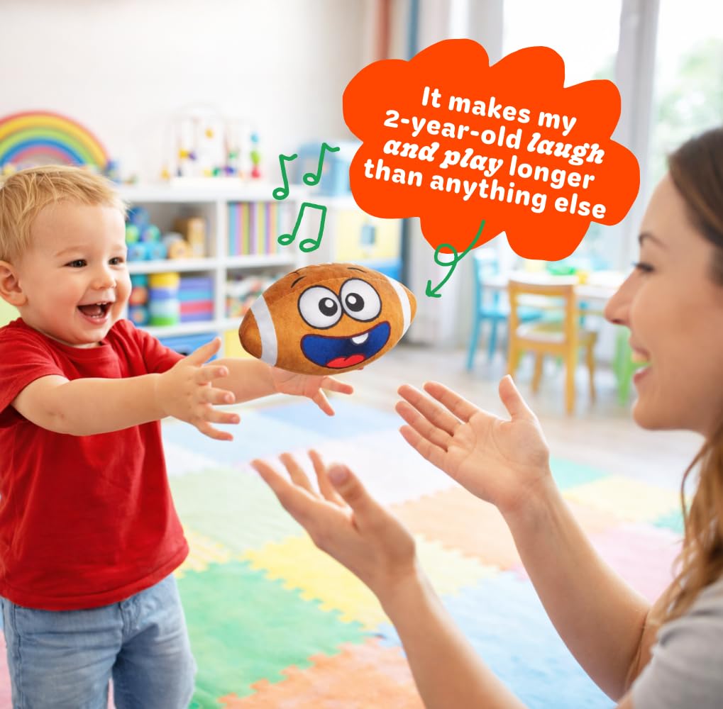 Move2Play, Hilariously Interactive Toy with Music & Sound Effects for Boy & Girl | Ball for Toddler & Baby | 6, 12, 18+ Months | 1, 2, 3+ Year Old (Football)