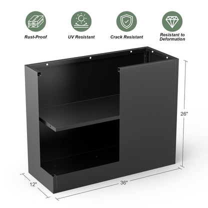 Baotree Metal Large Planter Box 36" L x 12" W x 26" H, Heavy Duty Tall Rectangle Outdoor Planter Box with Removable Insert Shelves for Porch, Garden, Patio, Yard (Black)
