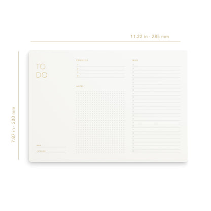 Pinesman - Elegant To Do List Notepad with Mouse Pad Feature, 11.22" x 7.87", 50 Tear-Off Sheets, Gold Foiled, Daily Planning, Eco-friendly To Do List Planner, FSC™ Certified To Do List Notebook for Work