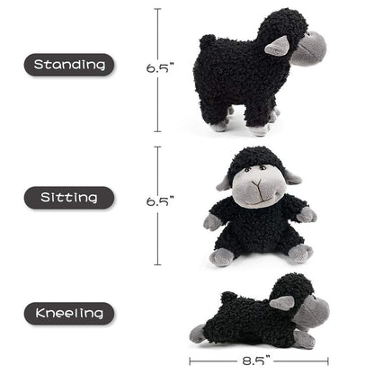 FRANKIEZHOU Sheep Stuffed Animal Lamb Plush Decorations 3Pcs (Sitting, Standing, Kneeling) Black Sheep Toys Gift for Kids Little Girl/Boy