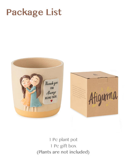Afigurna Gardening Gifts for Women: 5.3in Plant Pot Gifts for Gardener - Plant Mom Presents for Gardener - Plant Pot Garden Presents for Mom Friends Lady Christmas Birthday Mothers Day