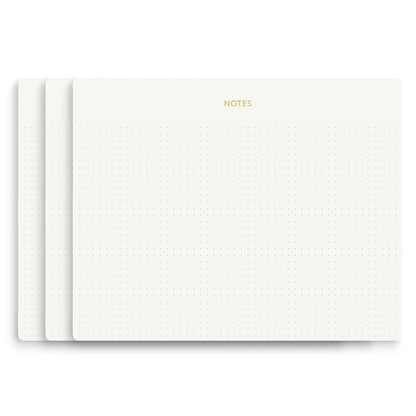 Pinesman - Mouse Pad Notepad for Professionals, 3 Pack, 9.8" x 7.9", 150 Sheets (50 Each), Minimalist, Gold Foiled, Dotted Layout, Executive's Desk Note Pad, To Do List Notepad, Eco-friendly, FSC™ Certified Planner Pad