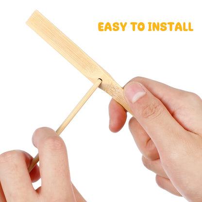 Alipis 10 Pcs Flying Helicopter Toy Wood Dragonfly Hand Rub DIY Propeller for Kids Outdoor Patio Garden Toy