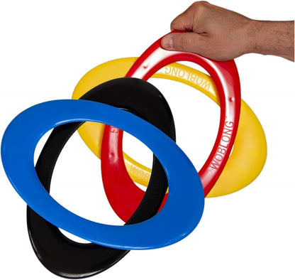Woblong Double Wing Flyer – Aerodynamic Flying Disc for Families & Adults Playing Catch, Sports Toys for Beach Frisbee & Park Activities, Outdoor Toys for Teens & Frisbees for Adults (Y, BLK, B, R)