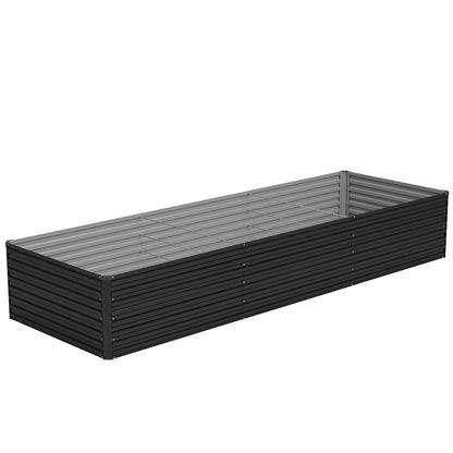 Vengarus 12x2x2FT Galvanized Raised Garden Bed Kit, Deep Root Planter Box Outdoor Large Planter Raised Beds for Planting Flowers,Vegetables and Herbs-Black