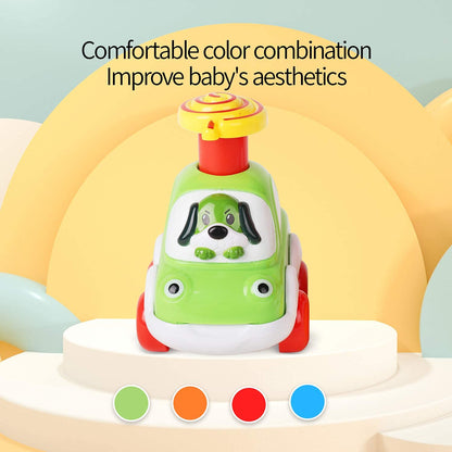ALASOU 3 PCS Suction Cup Rotating Toys and 4 PCS Animal Car Toys for Infant and Toddlers