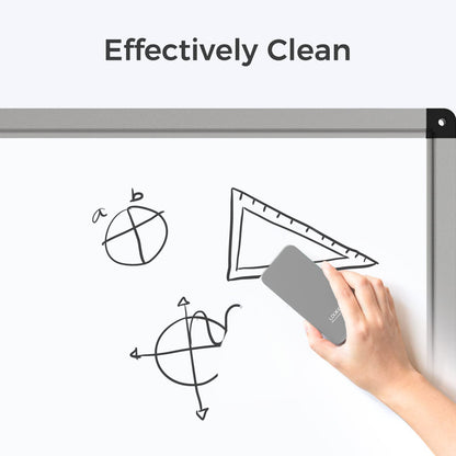 loukin Magnetic Dry Erase Eraser, Whiteboard Eraser, Glass Board Remover, 3.4 fl oz Whiteboard Cleaner Included, for Classroom, Home and Office Use (Grey)