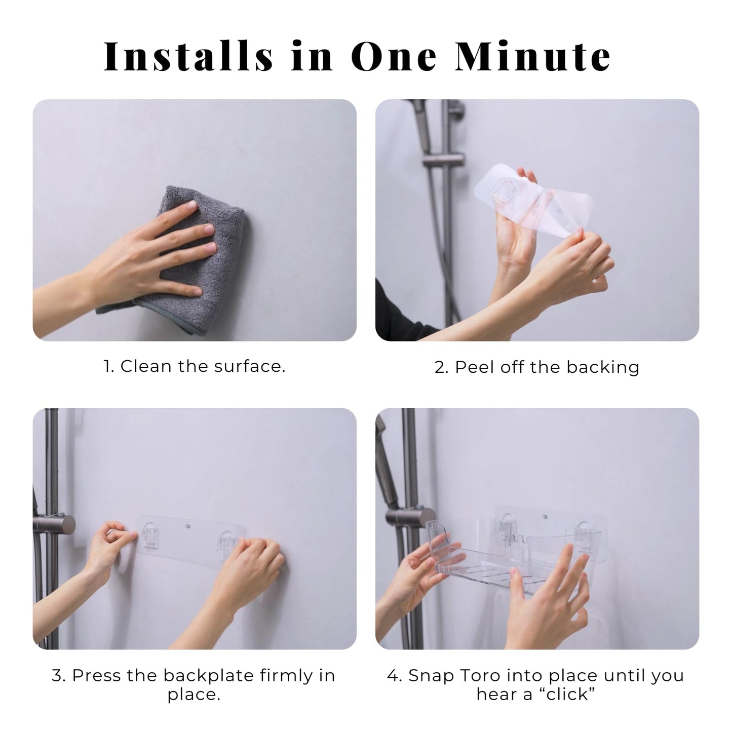 COLINCH Bathtub Toy Storage – Clear Bath Toy Holder with Drainage Holes, Wall-Mounted No-Drill Organizer for Kids’ Tub Toys
