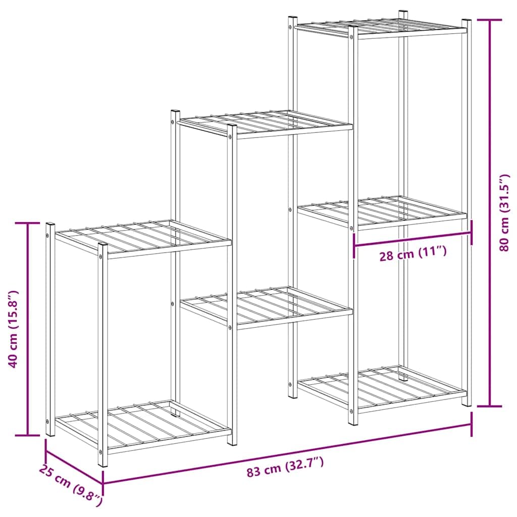 FMPGJLYH 5-Tier Metal Flower Stand, Indoor Outdoor Plant Shelf for Corner, Black Iron Display Rack for Living Room Balcony, Modern Multi-Tiered Succulent Organizer