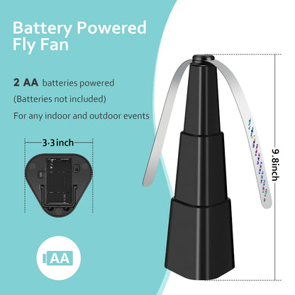 Fly Fans for Tables, Fly Fan Outdoor Indoor Keep Flies Away, Table Top Spinner with Holographic Blades, Flies Deterrent for Picnic, Restaurant, Party, Home, BBQ (4 Pack)
