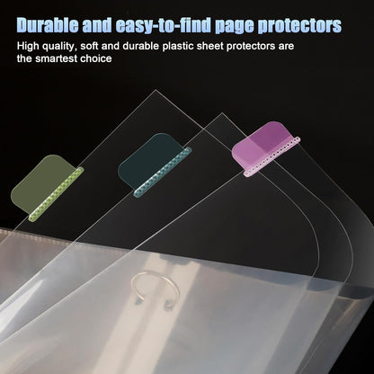 HABGP 96Pcs/12 Set Clear Binder Sheet Protectors - 8.5x11 Letter Size, 8 Tab Plastic Binder Dividers with Pockets and Tabs