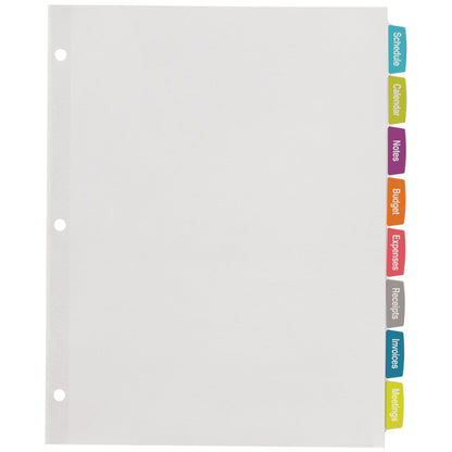 Avery Big Tab Printable White Label Dividers for 3 Ring Binders, 8 Tabs per Set, White, Great for Office Supplies, School Supplies, Organizing, and More (4 Sets of 14433)