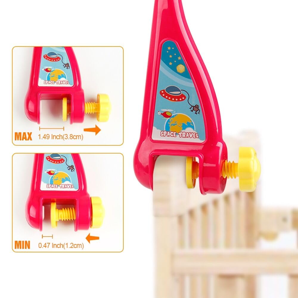 Mini Tudou Musical Baby Crib Mobile Toy with Lights and Music, Star Projector Function and Cartoon Rattles, Remote Control Musical Box with 108 Melodies, Toy for Newborn Sleep