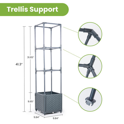 GREEN MOUNT Raised Garden Bed Planter Boxes with Trellis for Climbing Vegetables Plants Tomato Cage