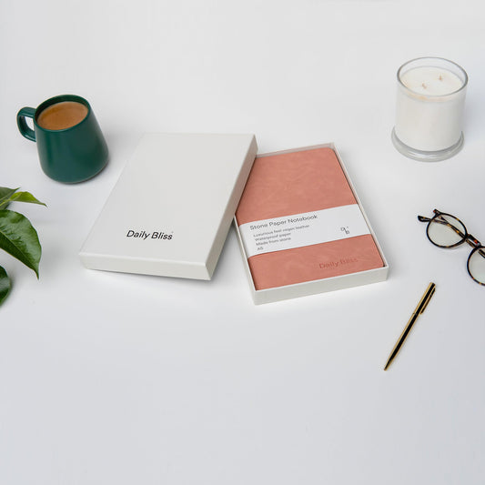 Daily Bliss Stone Paper Journal Premium A5 Hardcover Vegan Leather Notebook Journal | 160 Pages | Premium Quality Professional Notebook For Men and Women |Comes With Gift Box Waterproof Notebook