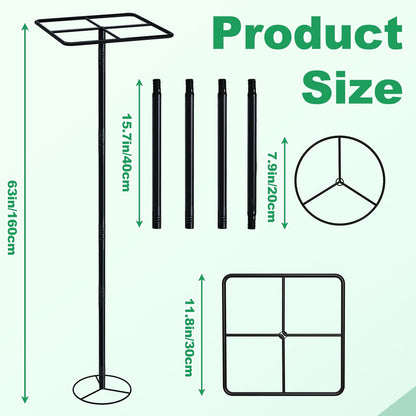iCHKED 63'' Metal Dragon Fruit Trellis, Adjust Durable Dragon Fruit Plant Trellis Support Garden Fruit Stand for Vertical Climbing Plants Trees Cactus Roses Vines Outdoor Indoor,1 Pcs