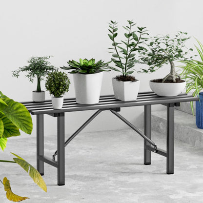 DHYGOTFUR Premium Aluminum Plant Stand - Home Decor & Outdoor Garden Solution with 300 LBS Capacity, L37.8 x W11.4 x H13.8 inch