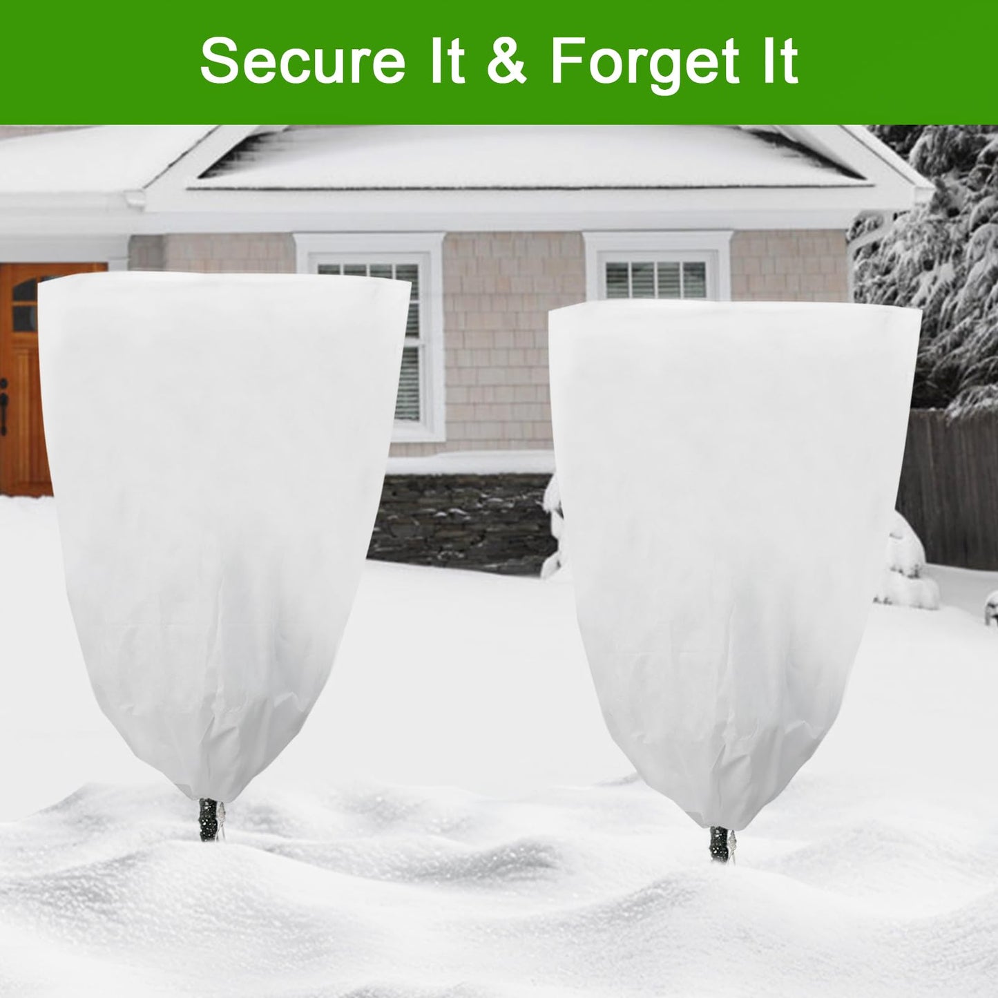 YDSL 3 Pack Plant Covers Freeze Protection, 48"×72" 1.77oz/yd² Plant Frost Covers for Outdoor Plants Shrub Potted Plants Use, Winter Cloth Plant Tree Cover with Drawstring for Cold Weather