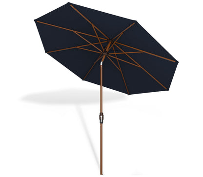 Midtown Umbrellas Wooden 2-8 Ft Patio Umbrella with 360° Swivel & Tilt Mechanism, 8 Fiberglass Ribs & Sunbrella Fabric - Outdoor Umbrella for Deck, Pool & Garden - Burgundy Canopy, Wooden Pole