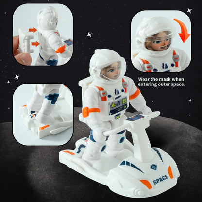 Wbzle Rocket Ship Toy, UFO Spaceship Toy Set with Alien, Space Toys with Lights and Sound, Astronaut Figure Playset, STEM Toddler Educational Toys for Boys 4-6 Year Old