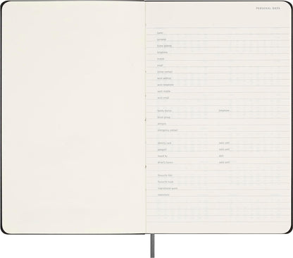 Moleskine Classic Weekly Undated Planner, Hard Cover, Large (5" x 8.25"), Black, 288 pages