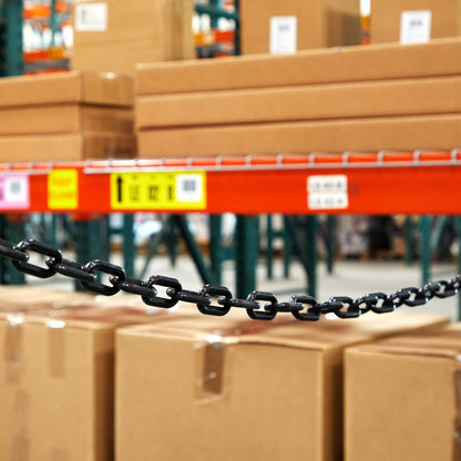 Stockroom Plus Plastic Chain - 100 ft, Black Plastic Chain Links - Safety Barrier for Fence, Driveway, Parking Lot & Gate