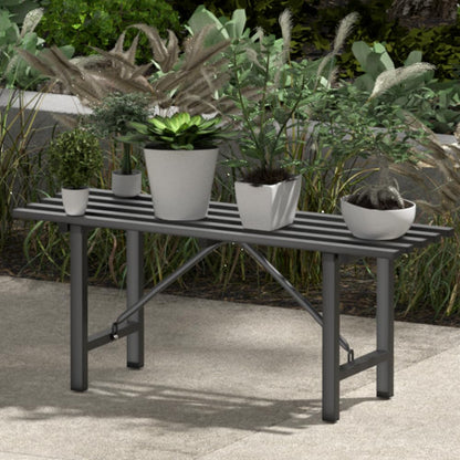 DHYGOTFUR Premium Aluminum Plant Stand - Home Decor & Outdoor Garden Solution with 300 LBS Capacity, L37.8 x W11.4 x H13.8 inch